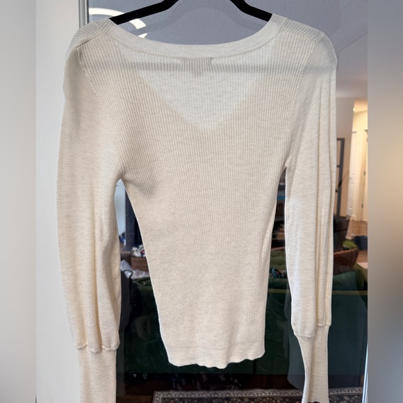 RW&CO. Ivory Ribbed Knit Top - Picture 2 of 3